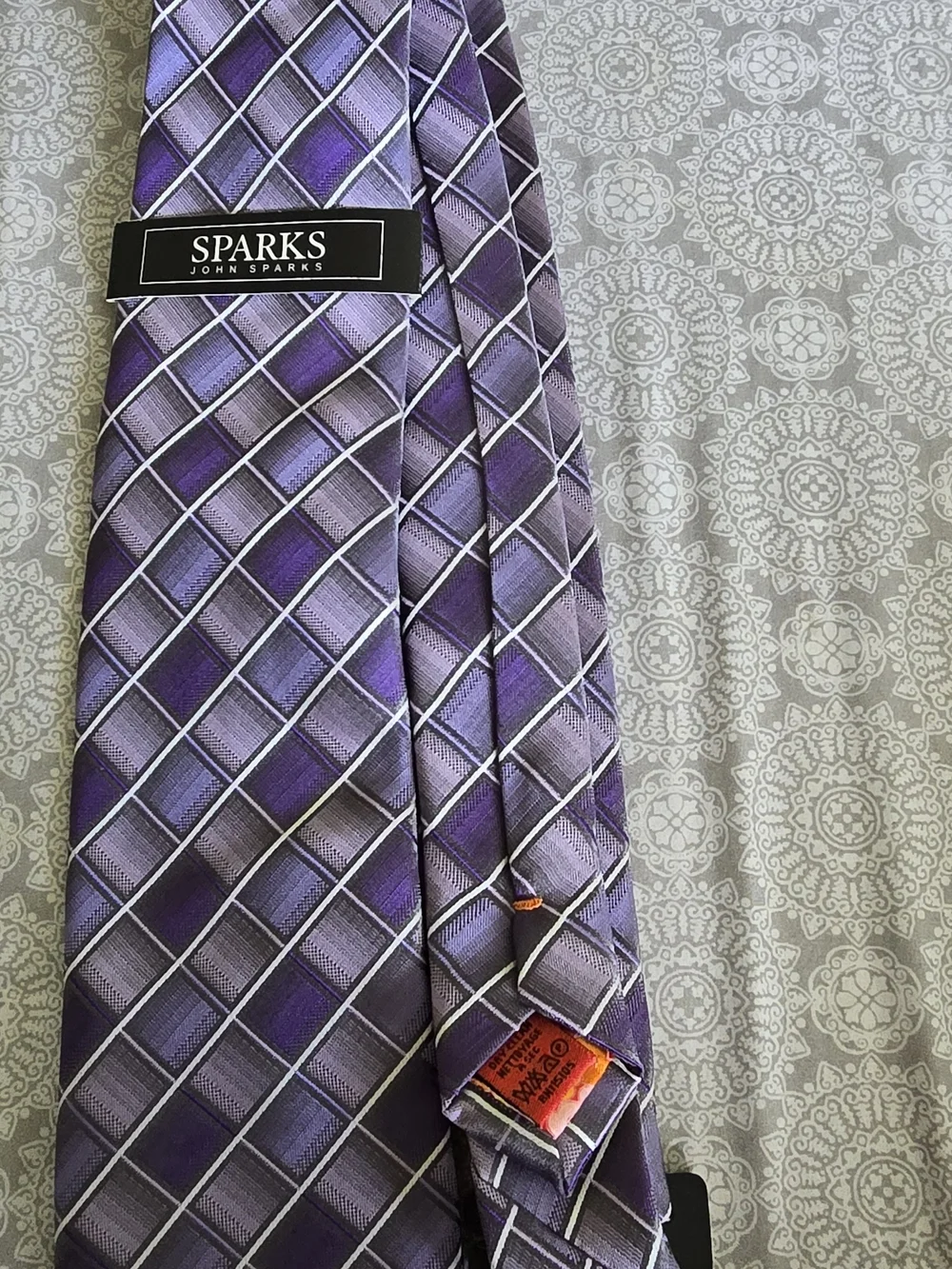 Purple Geometric Men's Tie